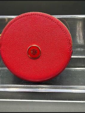 PreOwned Loewe Red Leather Coin Case with COA